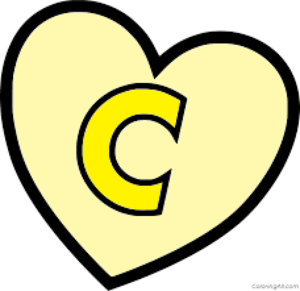  Letter C In cuore Coloring Page