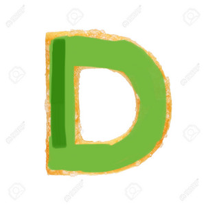 Letter D From Baked Dough Or Cookie