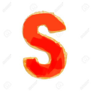 Letter S From Baked Dough Or Cookie