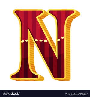  Letter n in circus style