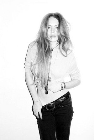 Lindsay Lohan - Black and White Photoshoot - 2014