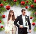 fifty-shades-trilogy - Merry Christmas Christian and Anastasia  wallpaper