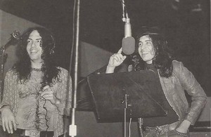 Paul and Gene ~Recording their debut album at Bell Sound Studios....November 30, 1973