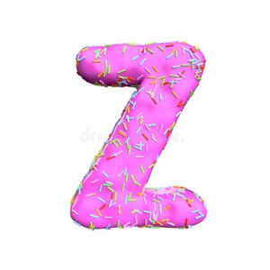  розовый Sugar Sprinkle Letter Z