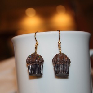  Scented Chocolate koekje, cupcake earrings