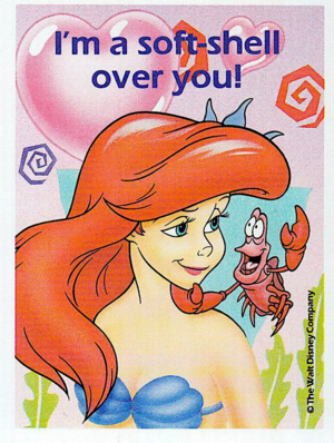  The Little Mermaid - Valentine's hari Cards - I'm a soft-shell over you!
