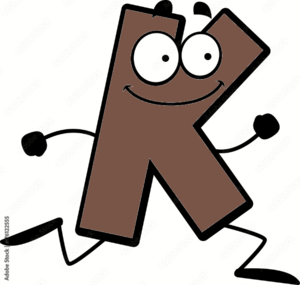  Cartoon Letter K Running