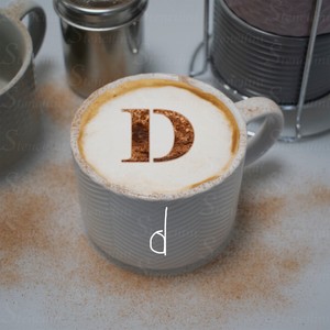  Coffee coquetel Stencil Letter D
