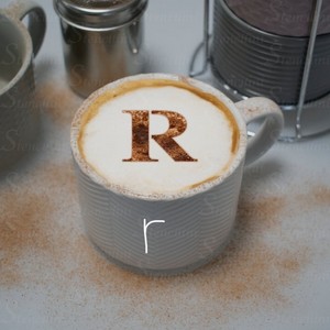 Coffee Cocktail Stencil Letter R