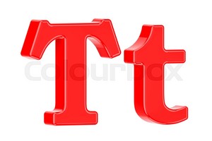  English Letter T 3D Rendering