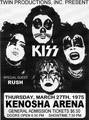 KISS concert poster ~Kenosha, Wisconsin...March 27, 1975 (Dressed to Kill Tour)  - kiss photo
