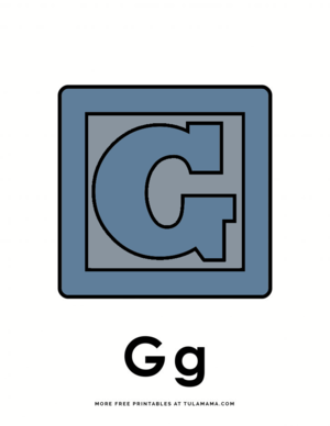  Letter G Blocks Coloring Pages