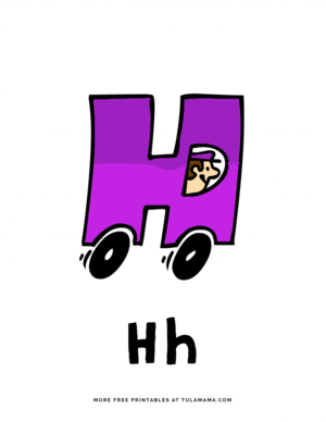  Letter H Wheels Colorïng Pages