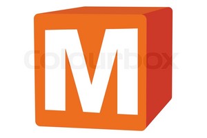  Letter M On مالٹا, نارنگی Box