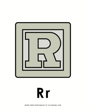  Letter R Blocks Coloring Pages
