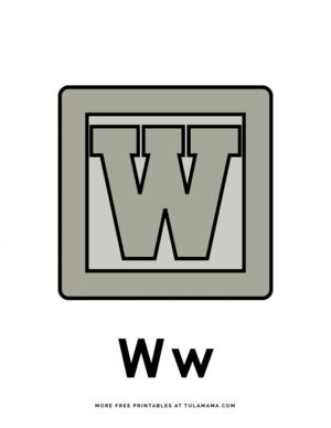  Letter W Blocks Coloring Pages