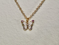 Pastel Cubic Zirconia Enamel Butterfly Necklace - butterflies photo