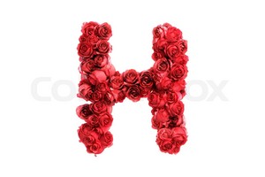 Red mga rosas Letter H