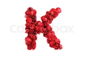  Red गुलाब Letter K