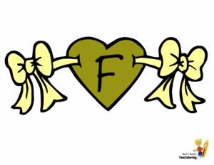 Valentine Hearts Letter F