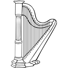  harp clipart black and white