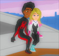 🕸 Spider-Man Across the Spiderverse Miles Morales x Gwen Stacy - spider-man fan art