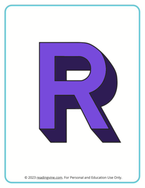 Letter R Colorïng Pages 3D Image