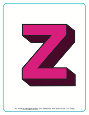 Letter Z Colorïng Pages 3D Image
