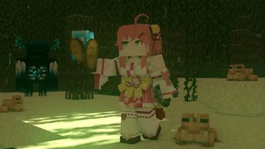 Sakura Miko in Minecraft wild update 1.19 Render