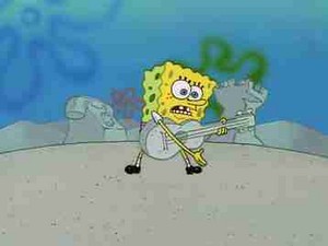  SpongeBob Ripped Pants Playing Sand guitar, gitaa