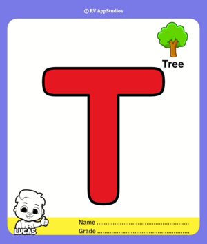 Uppercase Colorïng Page For Letter T
