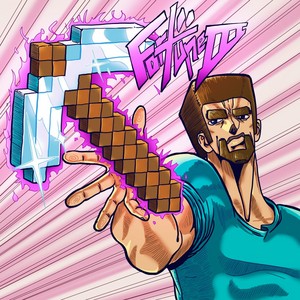 Anime Minecraft Steve with Diamond Pickaxe