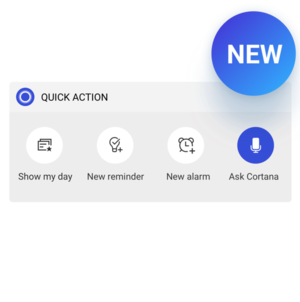 Cortana Quick Action Widget for Android (Preview)