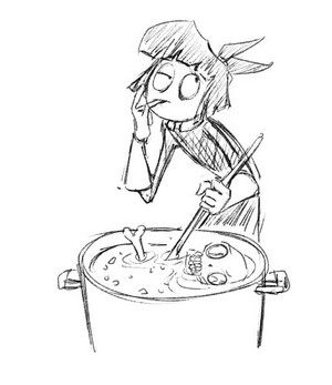 Creepy Susie makes bone soup