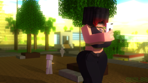  Giant thicc Minecraft（マインクラフト） goth girl