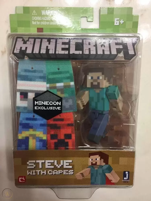  Minecraft（マインクラフト） Minecon Cape Steve Toy Figure