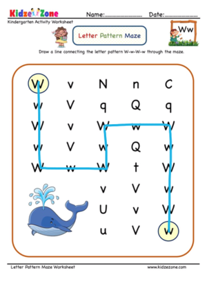  Pattern Maze Worksheet Letter W