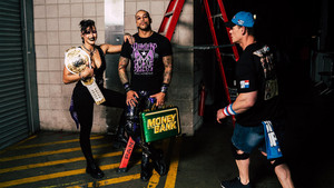  Rhea Ripley, Damian Priest and John Cena | Behind the scenes of Money in the Bank 2023