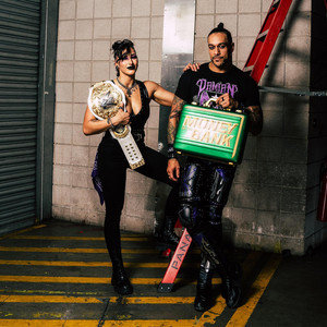  Rhea Ripley and Damian Priest | Behind the scenes of Money in the Bank 2023