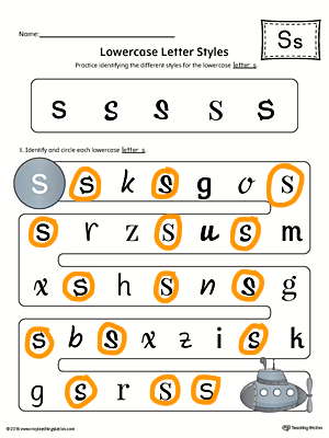  Lowercase Letter Styles Worksheet Color S