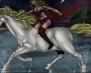  Tiffany riding her Unicorn