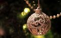  beautiful silver bauble in the christmas tree - christmas wallpaper