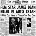 Film Star James Dean Killed In Auto Crash: Los Angeles Times, October 1, 1955 - james-dean photo