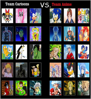 Team Cartoon Vs Team Anime by MagicalKeyPizzaDan