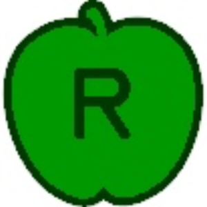  Uppercase táo, apple R