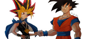 Goku and Yugi by MikeES