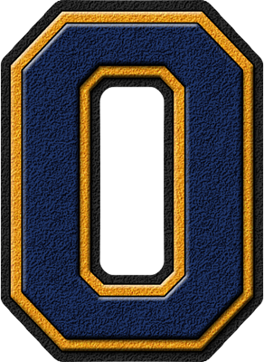  oro & Navy Blue Varsity Letter O