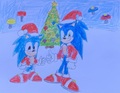 Happy Holidays and Merry Christmas! Classic and Modern Sonic the Hedgehog 🦔 - sonic-the-hedgehog fan art