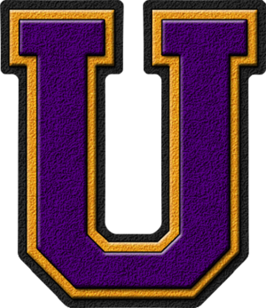  Purple & স্বর্ণ Varsity Letter U
