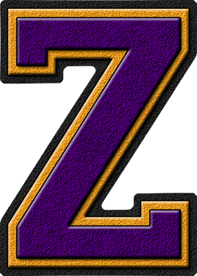  Purple & ゴールド Varsity Letter Z